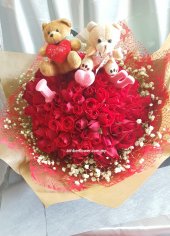 AHB9795 - Red roses & bears