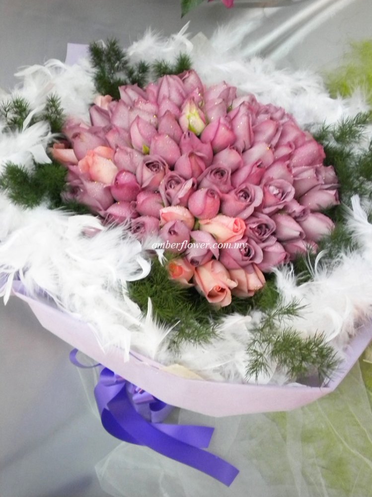 AHB9574 - Purple roses - Click Image to Close