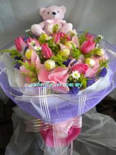 ALove254 (pink roses, choco & bear)