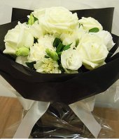 AHM523(II) - White roses & eustomas)