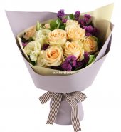 AHM498 (chapgne roses & eustomas)