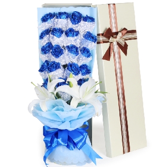 Abox9979 (Blue roses & lilies)